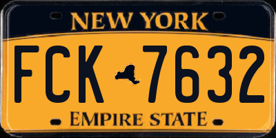 NY license plate FCK7632