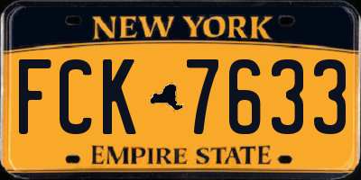 NY license plate FCK7633