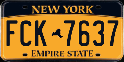 NY license plate FCK7637