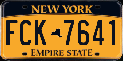 NY license plate FCK7641