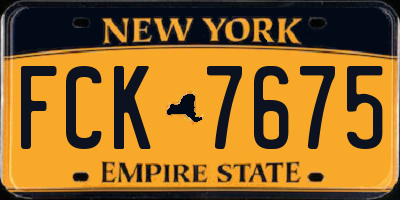 NY license plate FCK7675