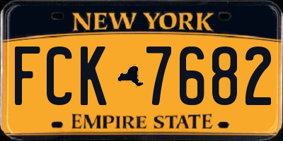 NY license plate FCK7682