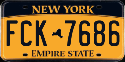 NY license plate FCK7686