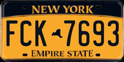 NY license plate FCK7693