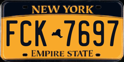 NY license plate FCK7697