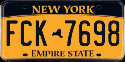 NY license plate FCK7698