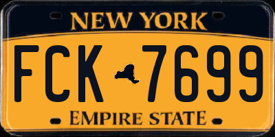 NY license plate FCK7699