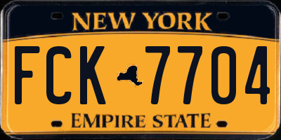 NY license plate FCK7704