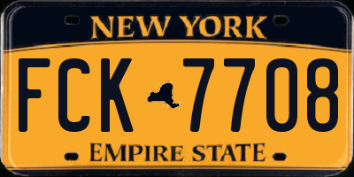 NY license plate FCK7708
