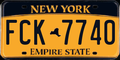 NY license plate FCK7740