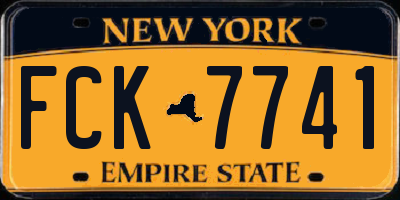 NY license plate FCK7741