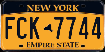 NY license plate FCK7744