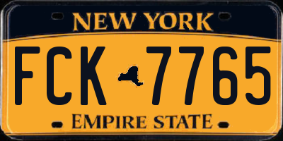 NY license plate FCK7765