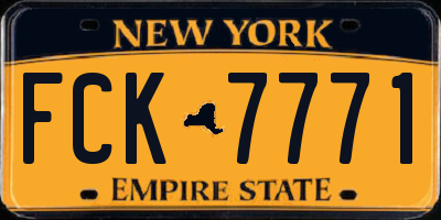 NY license plate FCK7771