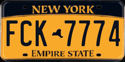 NY license plate FCK7774