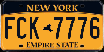 NY license plate FCK7776
