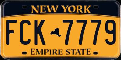 NY license plate FCK7779