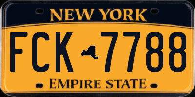 NY license plate FCK7788