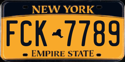 NY license plate FCK7789