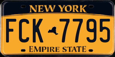 NY license plate FCK7795