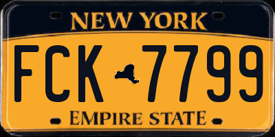 NY license plate FCK7799