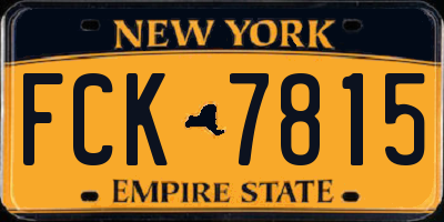 NY license plate FCK7815