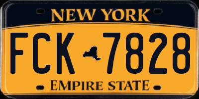 NY license plate FCK7828