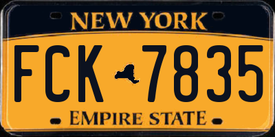 NY license plate FCK7835