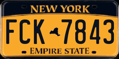 NY license plate FCK7843