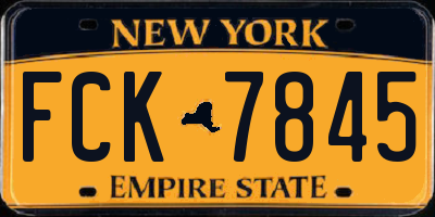 NY license plate FCK7845