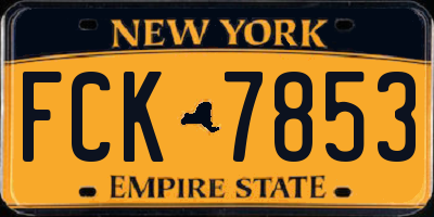 NY license plate FCK7853