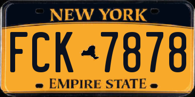 NY license plate FCK7878