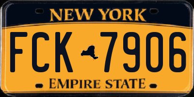 NY license plate FCK7906