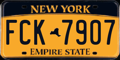 NY license plate FCK7907