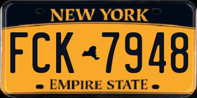NY license plate FCK7948