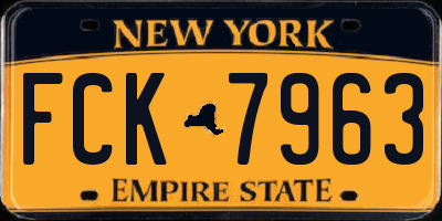 NY license plate FCK7963