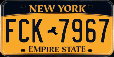 NY license plate FCK7967