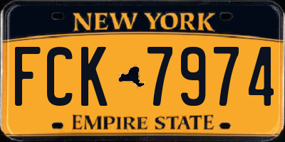 NY license plate FCK7974