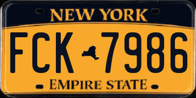 NY license plate FCK7986