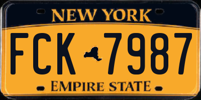 NY license plate FCK7987