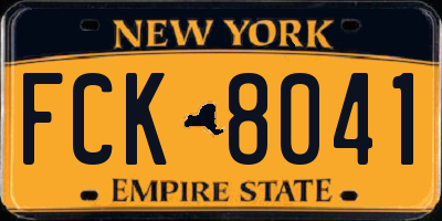 NY license plate FCK8041