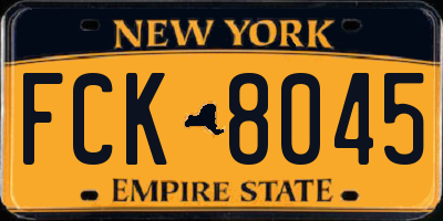 NY license plate FCK8045