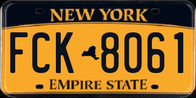 NY license plate FCK8061
