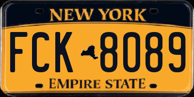NY license plate FCK8089