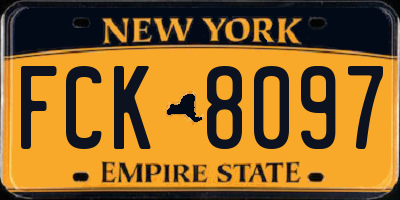 NY license plate FCK8097