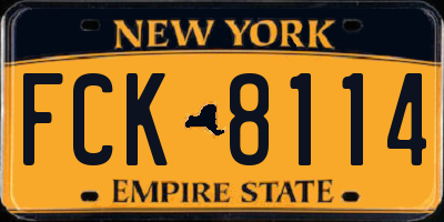 NY license plate FCK8114