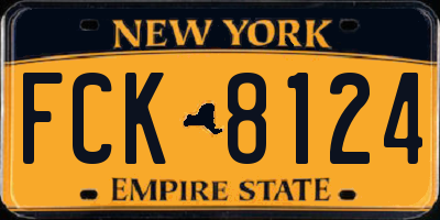 NY license plate FCK8124