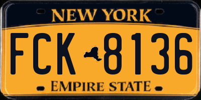 NY license plate FCK8136