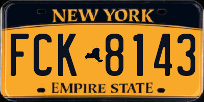 NY license plate FCK8143