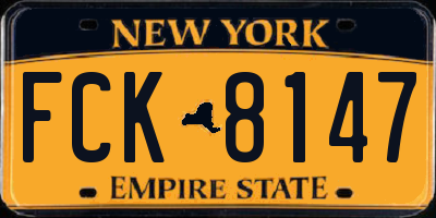 NY license plate FCK8147